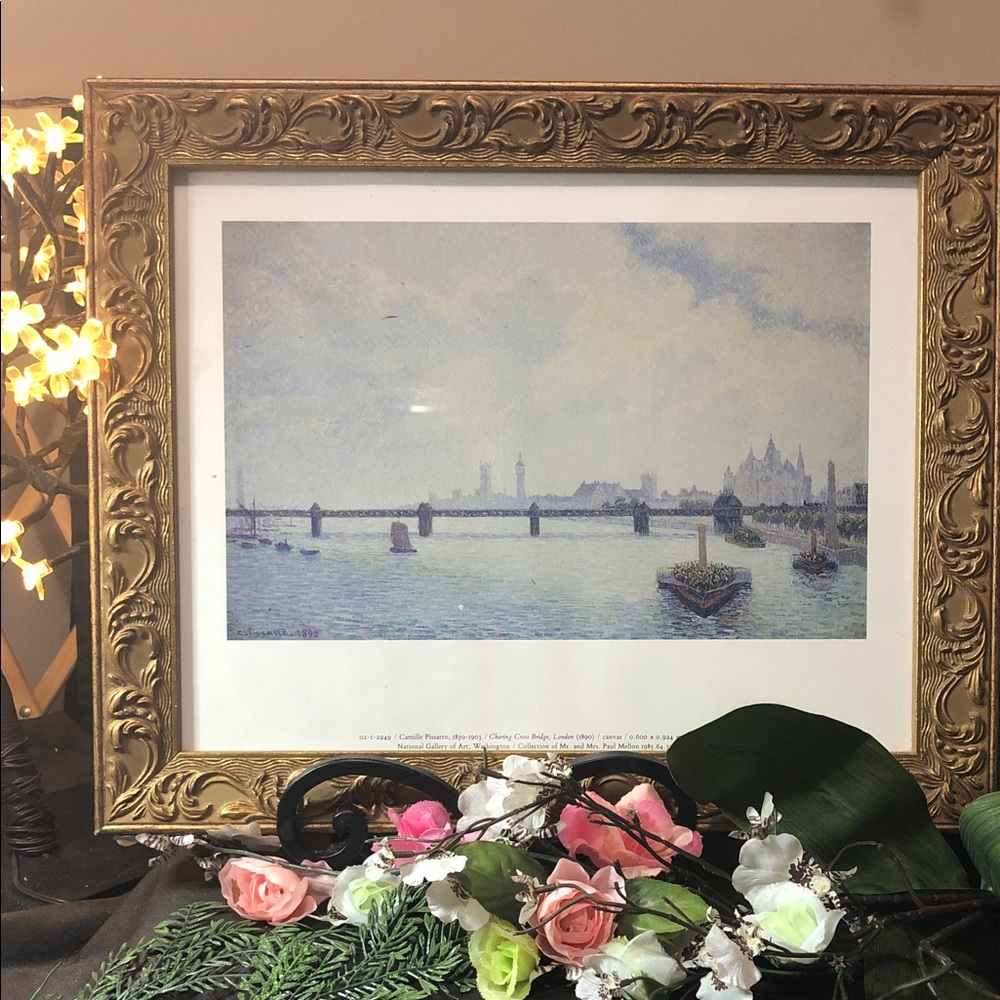 Gold Framed Art Print “Charing Cross Bridge London” by Camille Pissarro - Picture 2 of 9